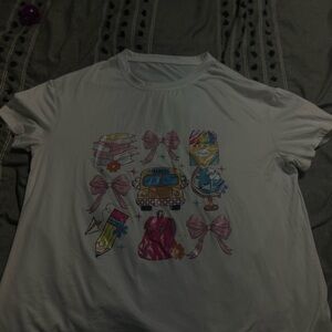 Kids Graphic T-Shirt - White with Colorful School Print